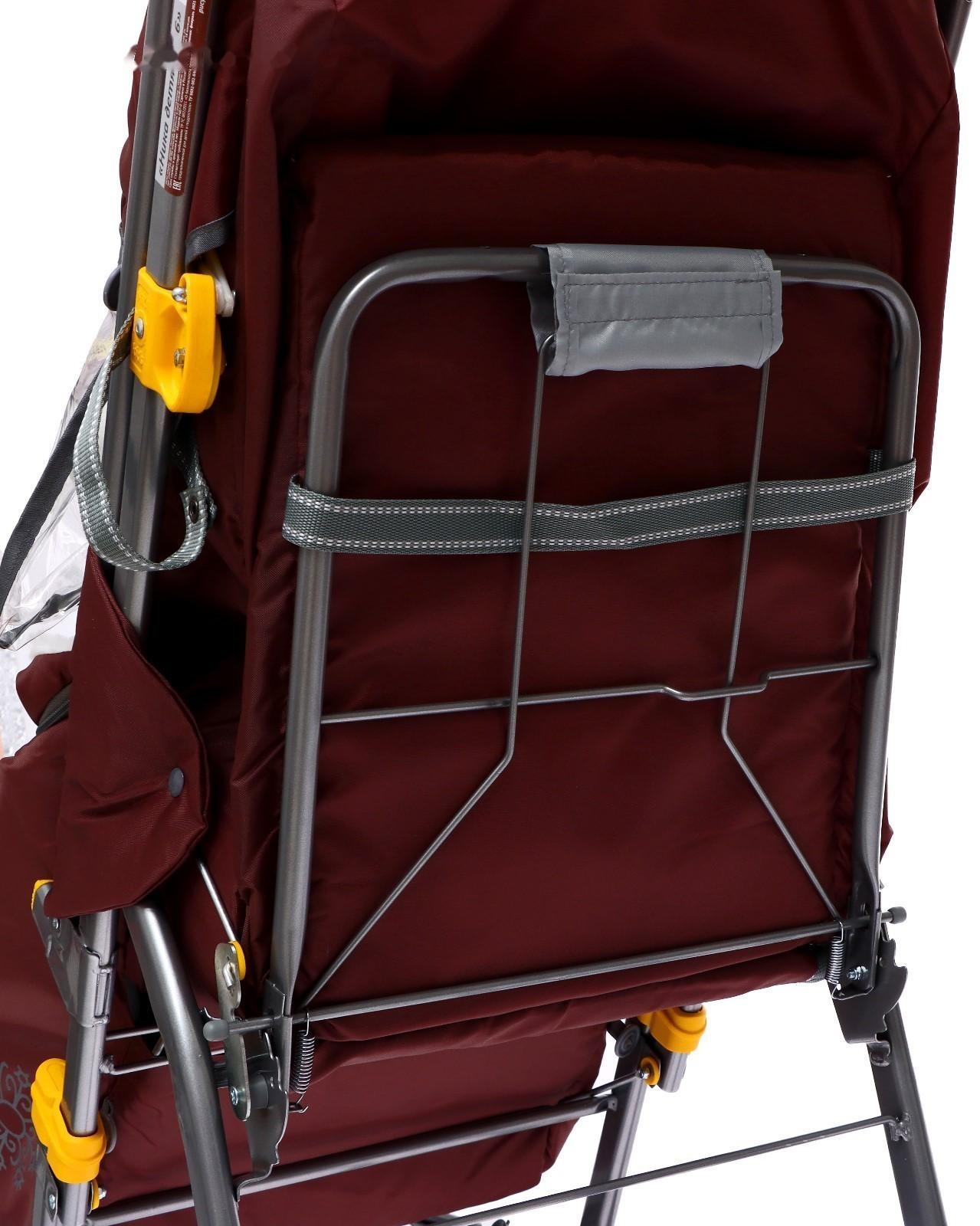 Санки-коляска «Ника Детям 7-6», рисунок с бельчонком, цвет шоколадный