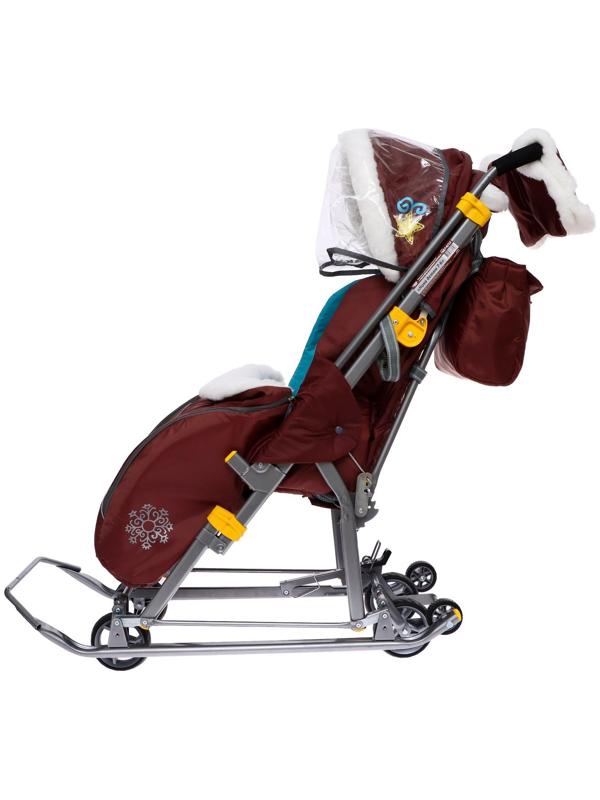 Санки-коляска «Ника Детям 7-6», рисунок с бельчонком, цвет шоколадный