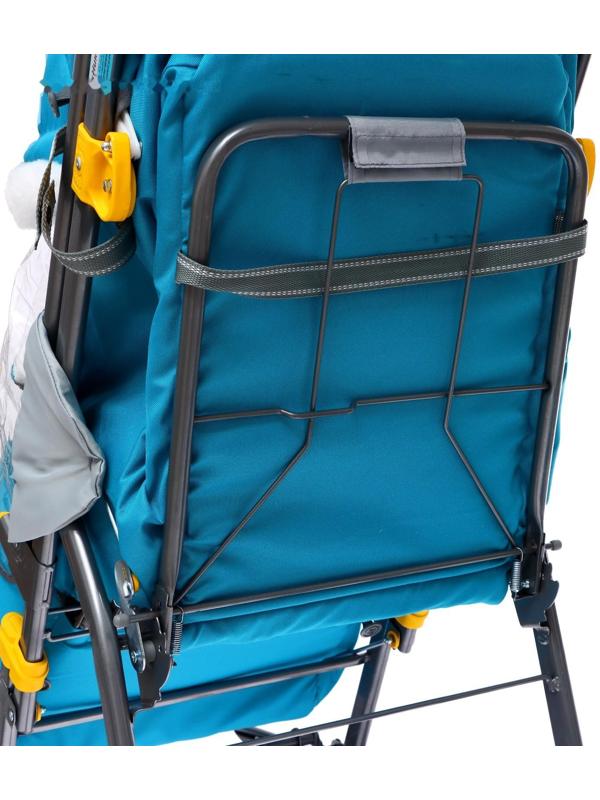 Санки-коляска «Ника Детям 7-6», рисунок со снеговиком, цвет бирюзовый