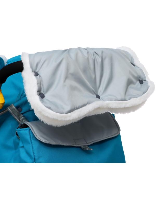 Санки-коляска «Ника Детям 7-6», рисунок со снеговиком, цвет бирюзовый