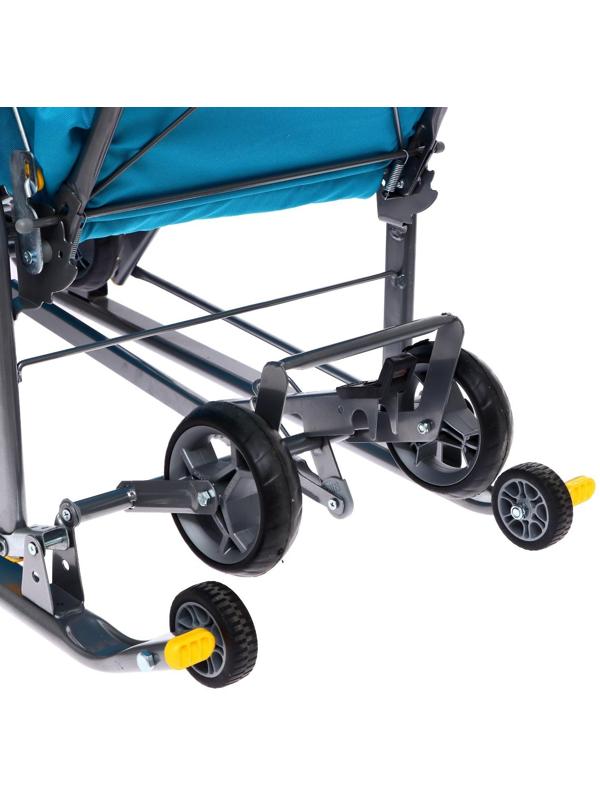 Санки-коляска «Ника Детям 7-6», рисунок со снеговиком, цвет бирюзовый