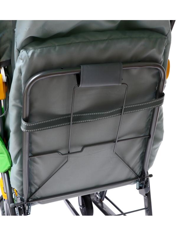 Санки-коляска «Ника Детям 7-6», рисунок с енотом, цвет зеленый/ серый