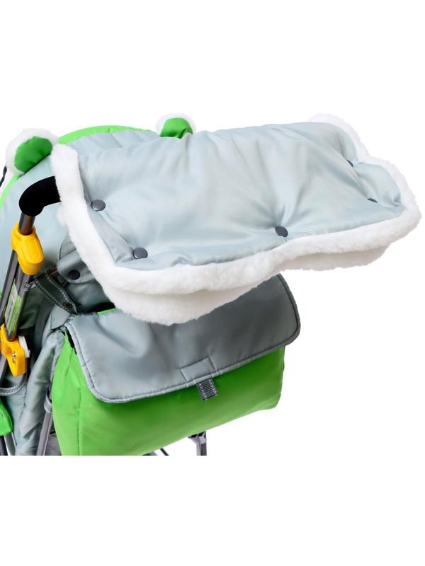 Санки-коляска «Ника Детям 7-6», рисунок с енотом, цвет зеленый/ серый