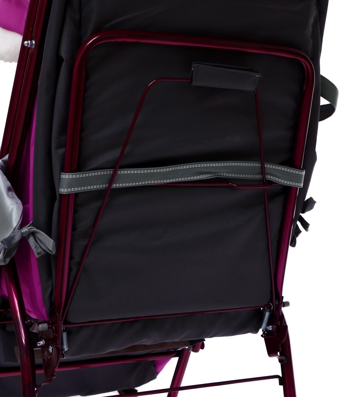 Санки-коляска «Наши детки» 4-1, кузов трансформер, рисунок со щенком орхидея