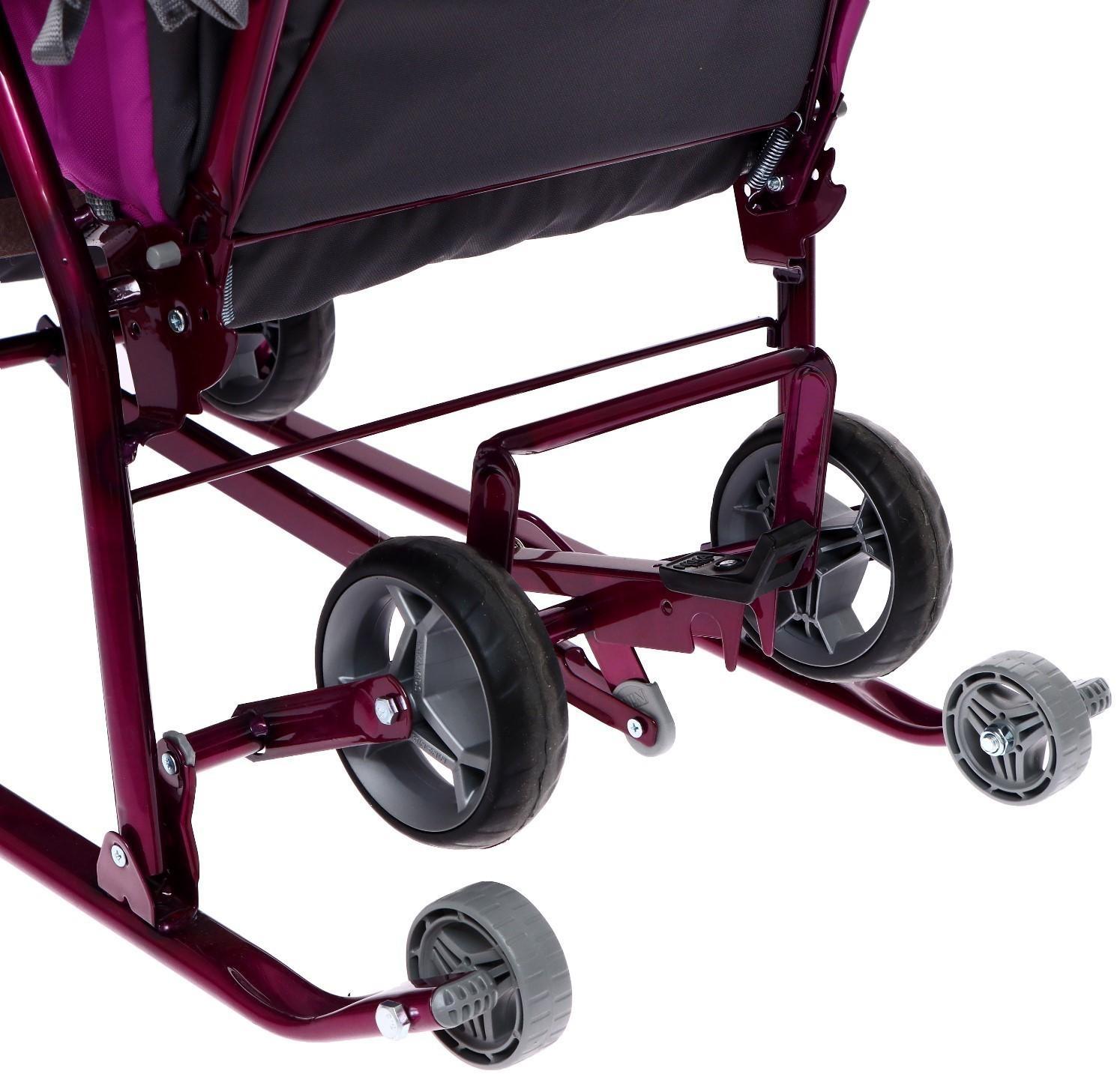 Санки-коляска «Наши детки» 4-1, кузов трансформер, рисунок со щенком орхидея