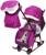 Санки-коляска «Наши детки» 4-1, кузов трансформер, рисунок со щенком орхидея