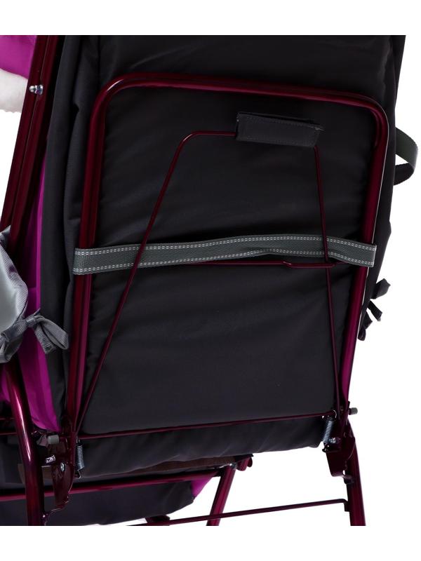 Санки-коляска «Наши детки» 4-1, кузов трансформер, рисунок со щенком орхидея