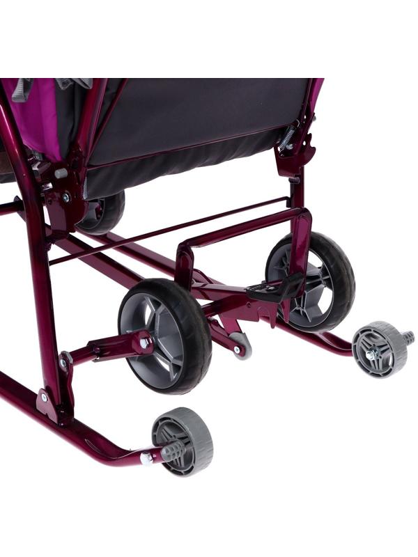 Санки-коляска «Наши детки» 4-1, кузов трансформер, рисунок со щенком орхидея