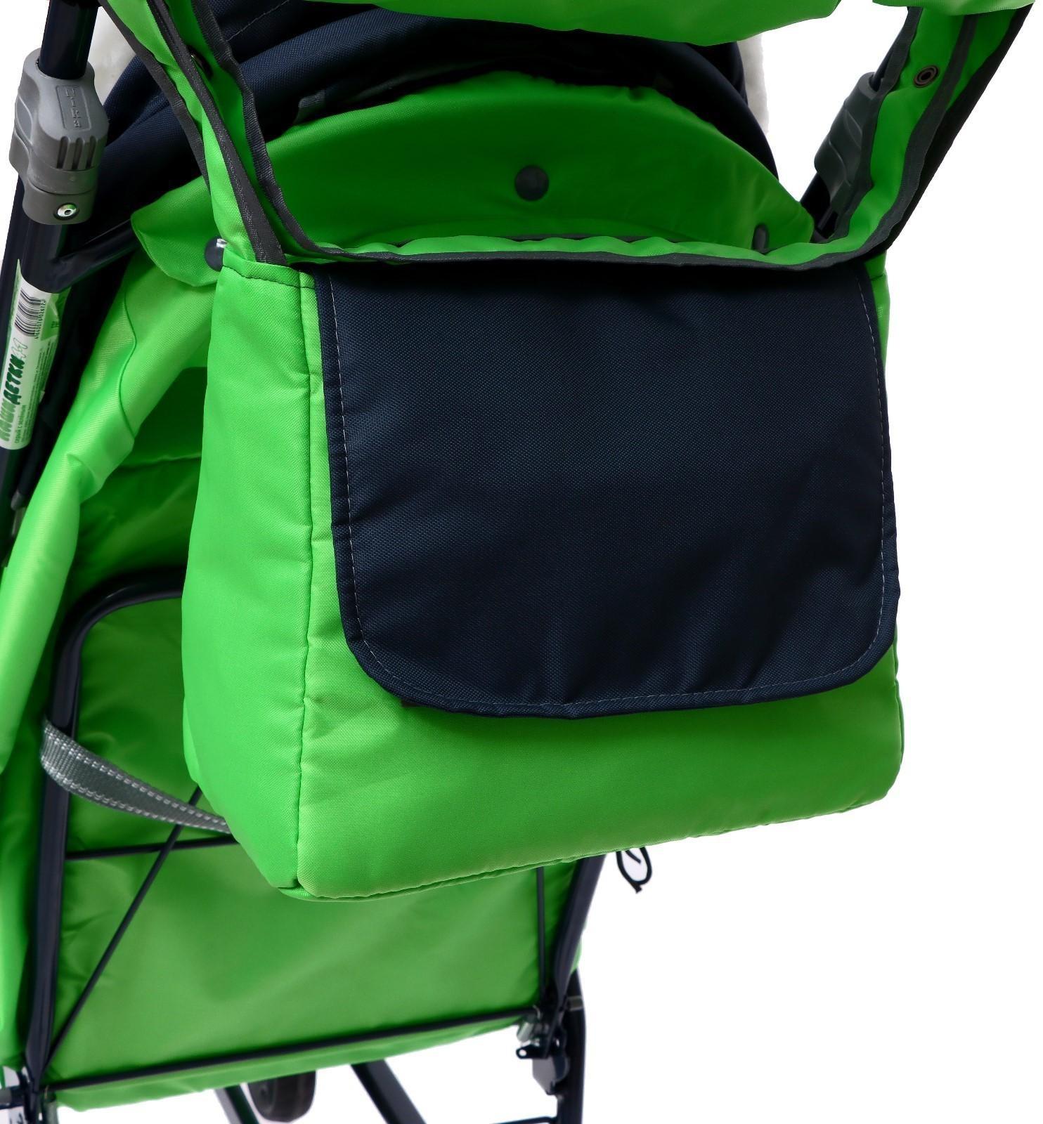 Санки-коляска «Наши детки 4-1», кузов трансформер, принт серый с зеленым