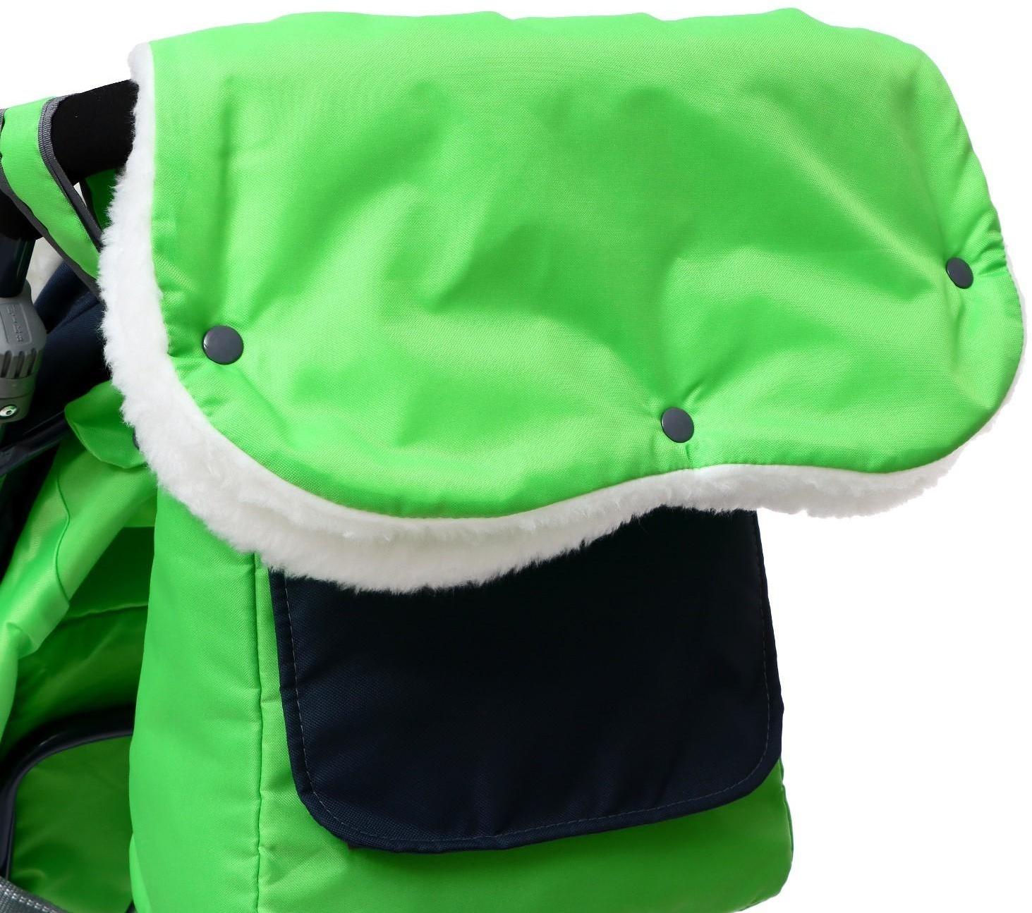 Санки-коляска «Наши детки 4-1», кузов трансформер, принт серый с зеленым