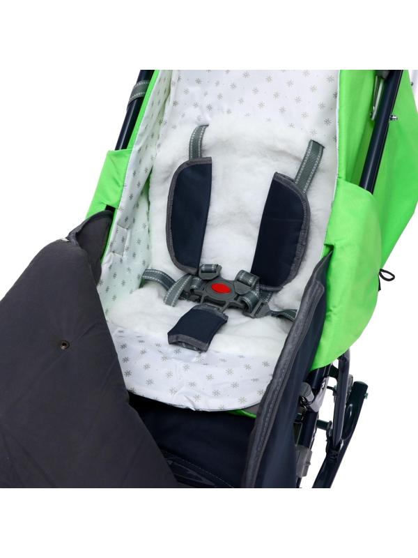 Санки-коляска «Наши детки 4-1», кузов трансформер, принт серый с зеленым