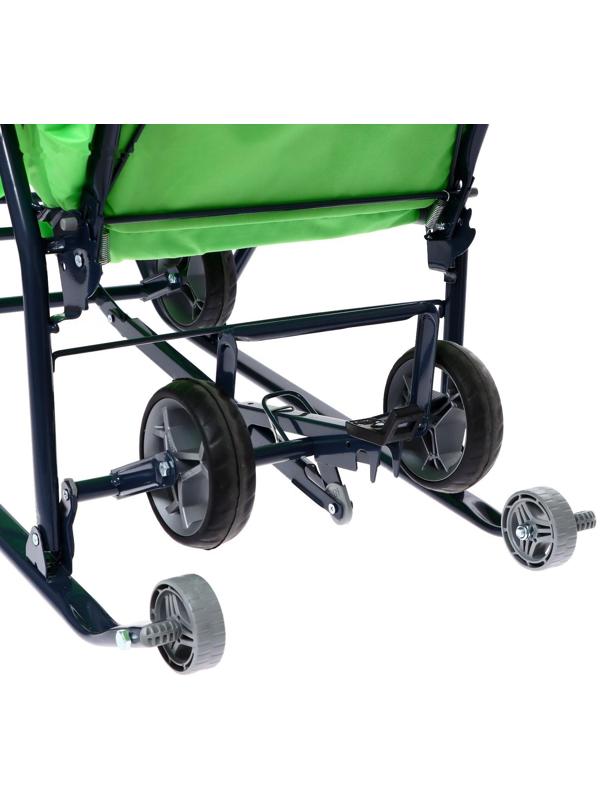 Санки-коляска «Наши детки 4-1», кузов трансформер, принт серый с зеленым