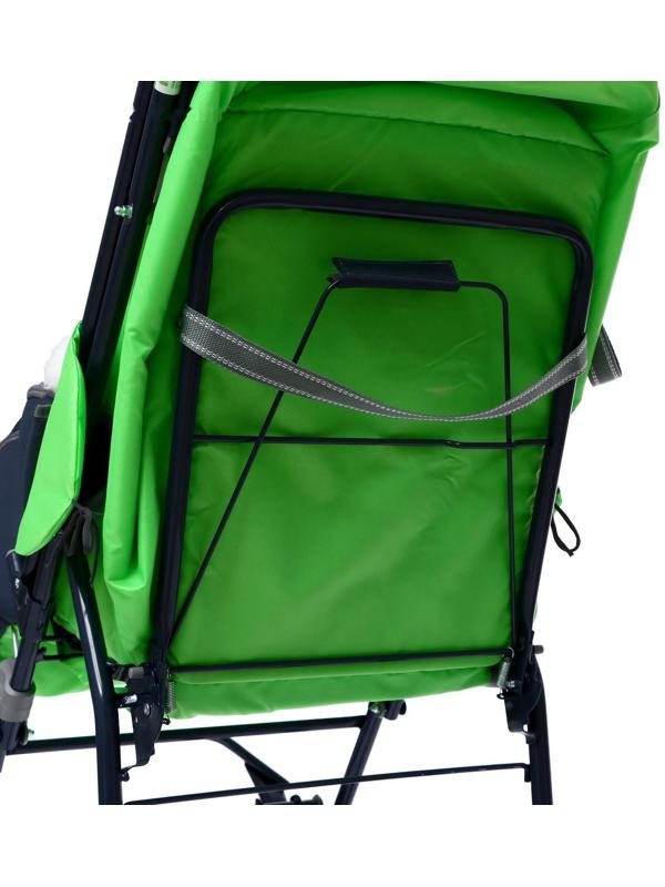 Санки-коляска «Наши детки 4-1», кузов трансформер, принт серый с зеленым