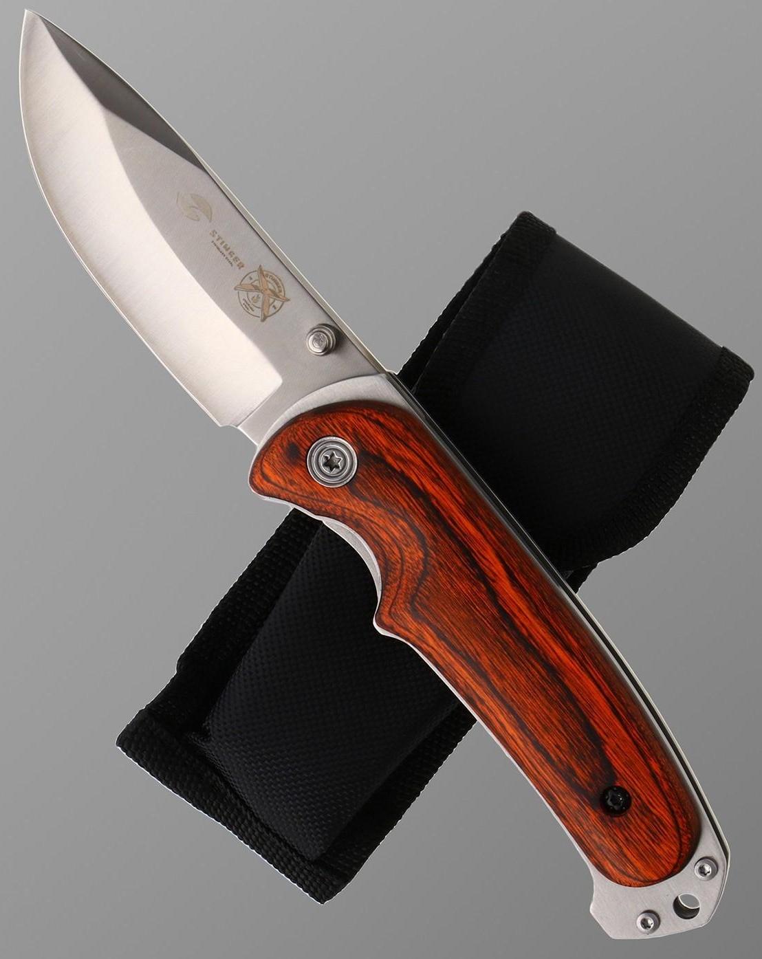 Нож складной Stinger, 9 см, лезвие - 3Cr13, рукоять - дерево