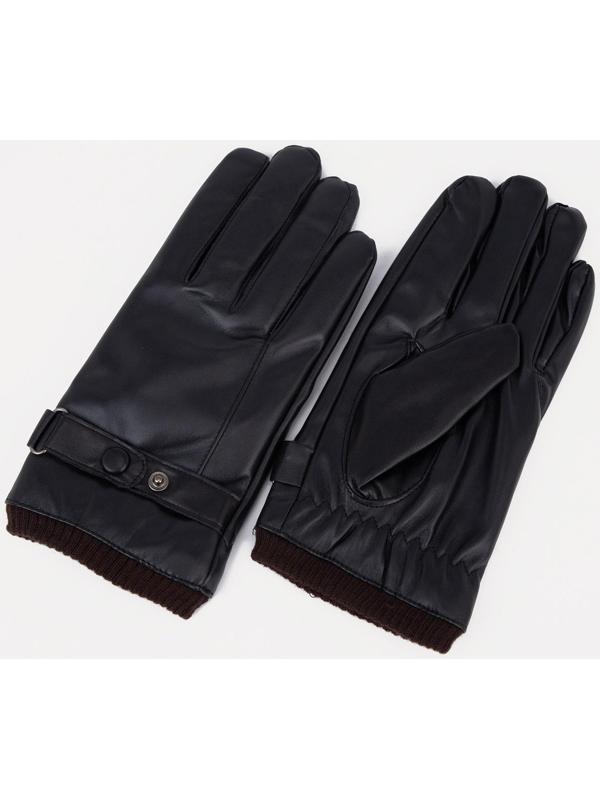 Перчатки мужские, безразмерные, с утеплителем, цвет чёрный