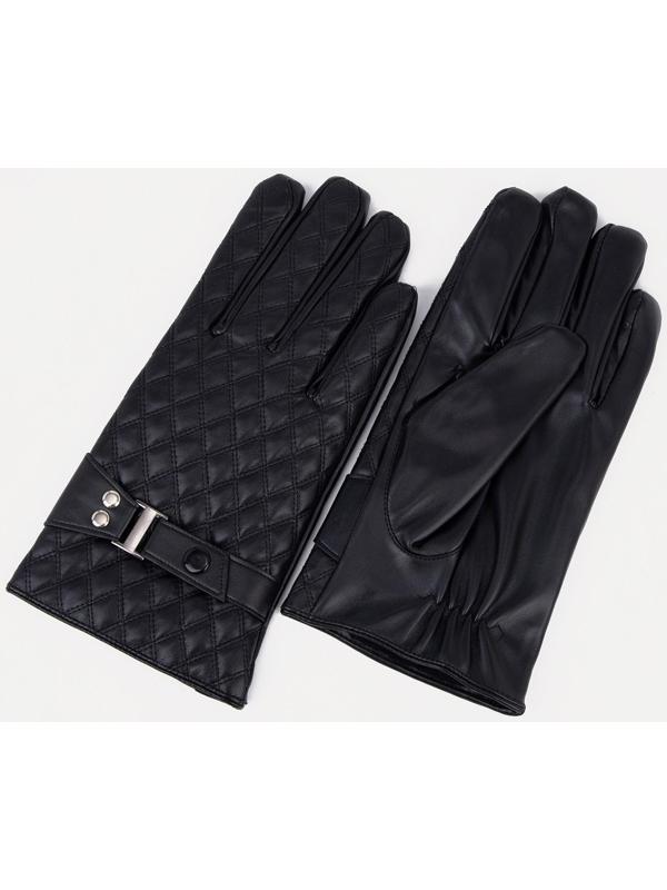 Перчатки мужские, безразмерные, с утеплителем, цвет чёрный