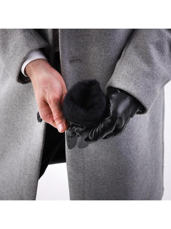 Перчатки мужские, безразмерные, с утеплителем, цвет чёрный