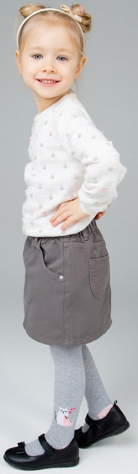 Колготки детские, цвет серый меланж, рост 98-104 см