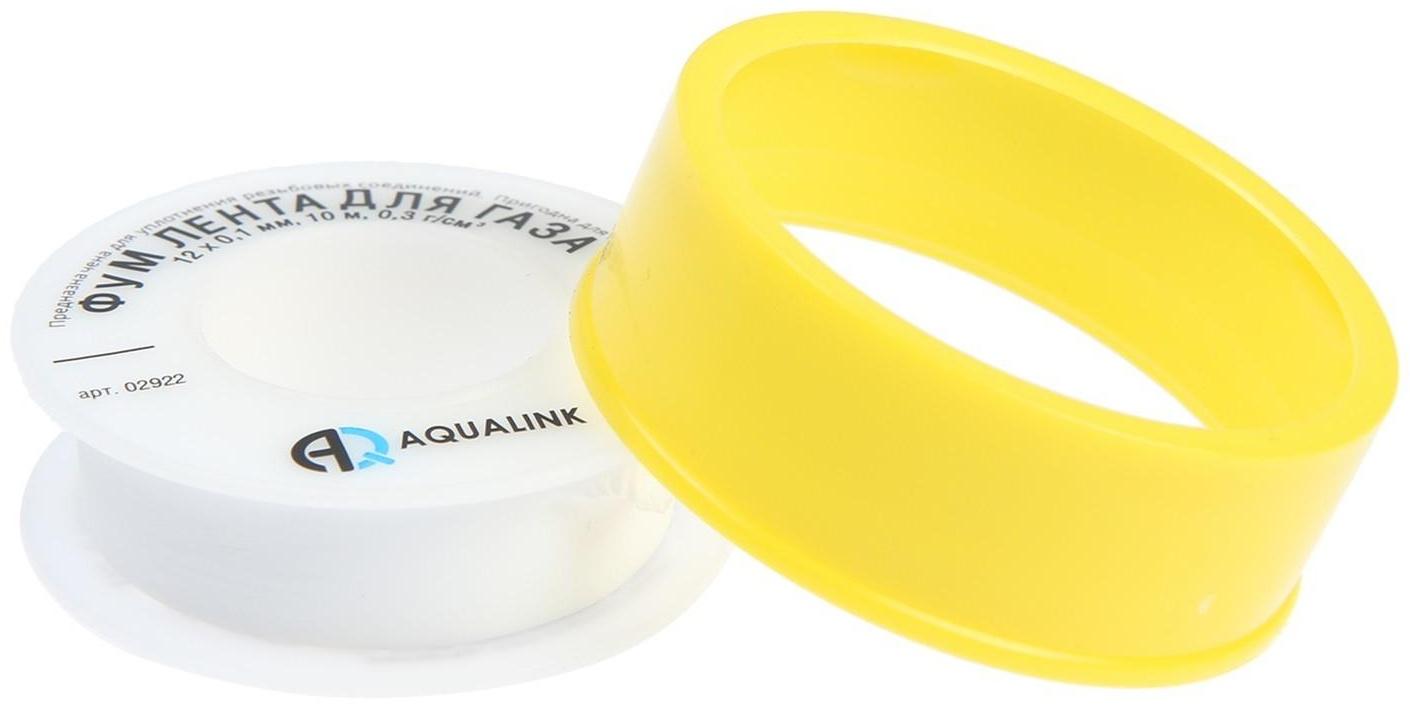 Лента ФУМ AQUALINK, для газа, 12 мм х 0,10 мм х 10 м
