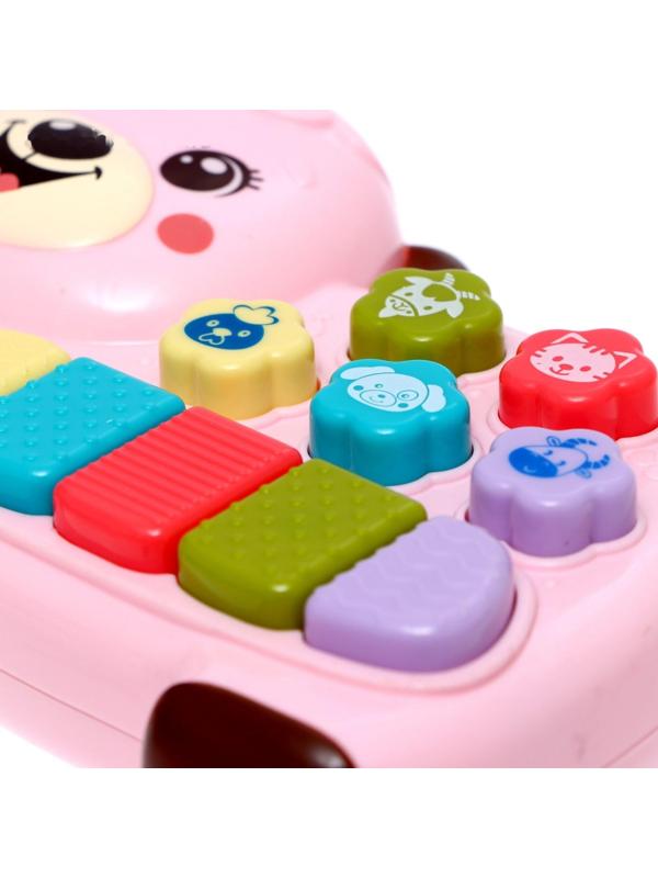 Музыкальная игрушка «Любимый друг», звук, свет, розовый мишка