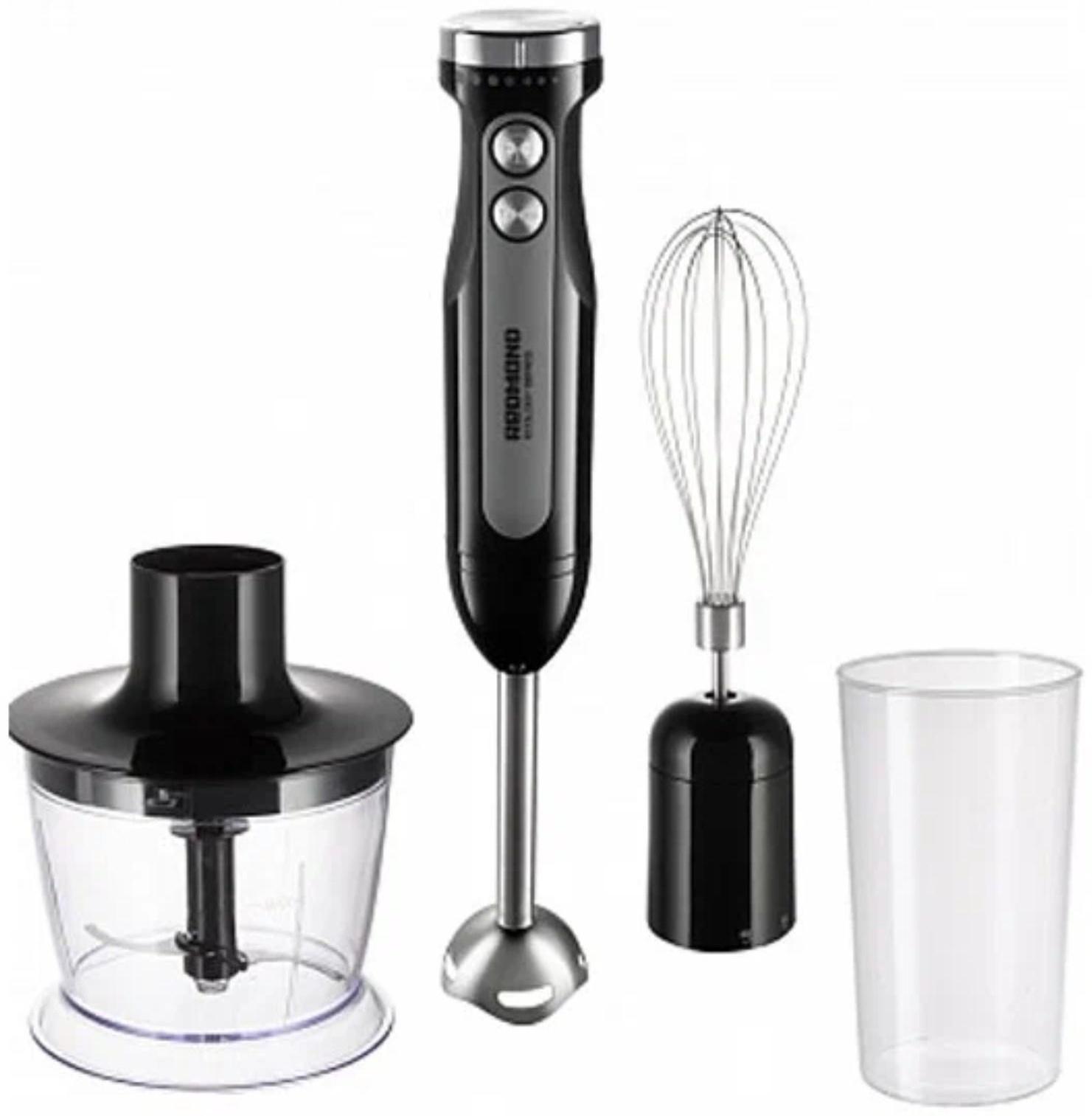 Блендер Redmond RHB-2998, погружной, 800/1200 Вт, 0.5/0.7 л, режим турбо, чёрный