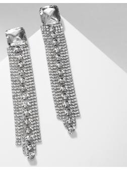 Серьги висячие со стразами 