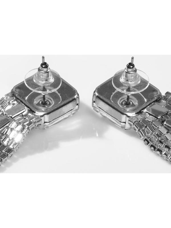 Серьги висячие со стразами 