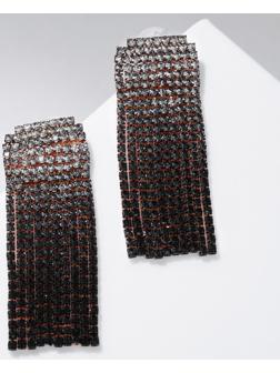 Серьги висячие со стразами 