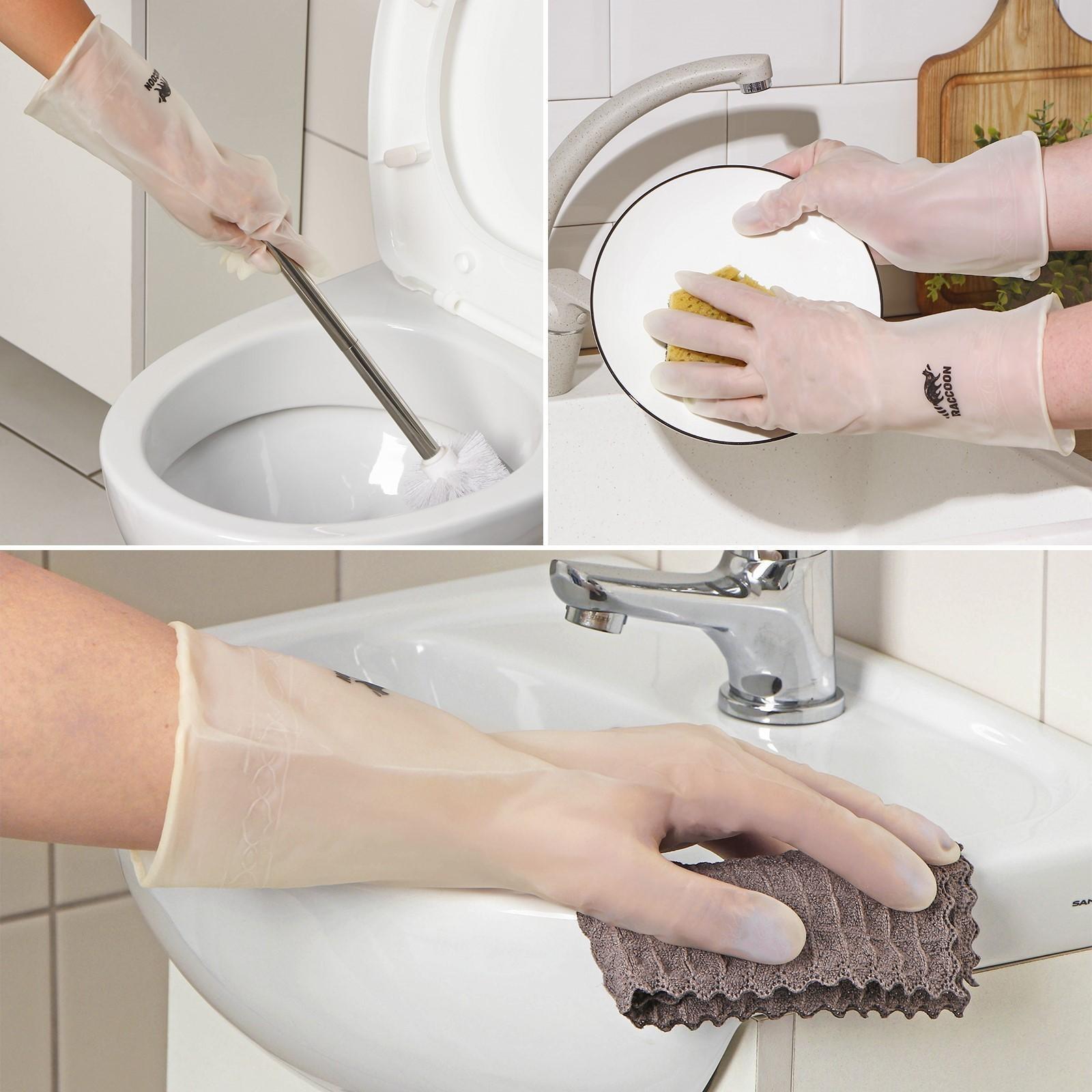 Перчатки хозяйственные Raccoon, ПВХ, 70 гр, размер S, цвет белый