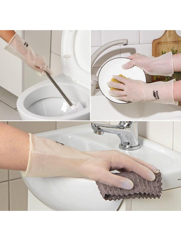 Перчатки хозяйственные Raccoon, ПВХ, 70 гр, размер S, цвет белый