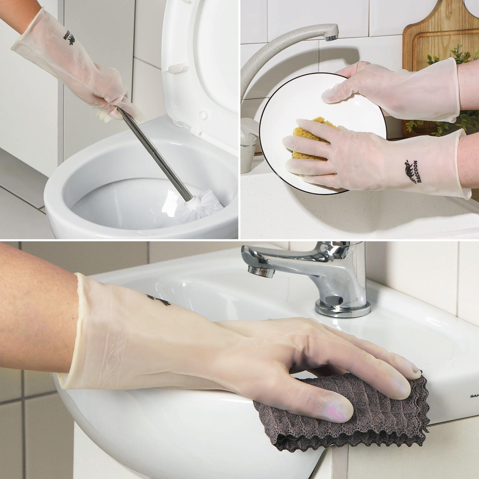 Перчатки хозяйственные Raccoon, ПВХ, 70 гр, размер M, цвет белый