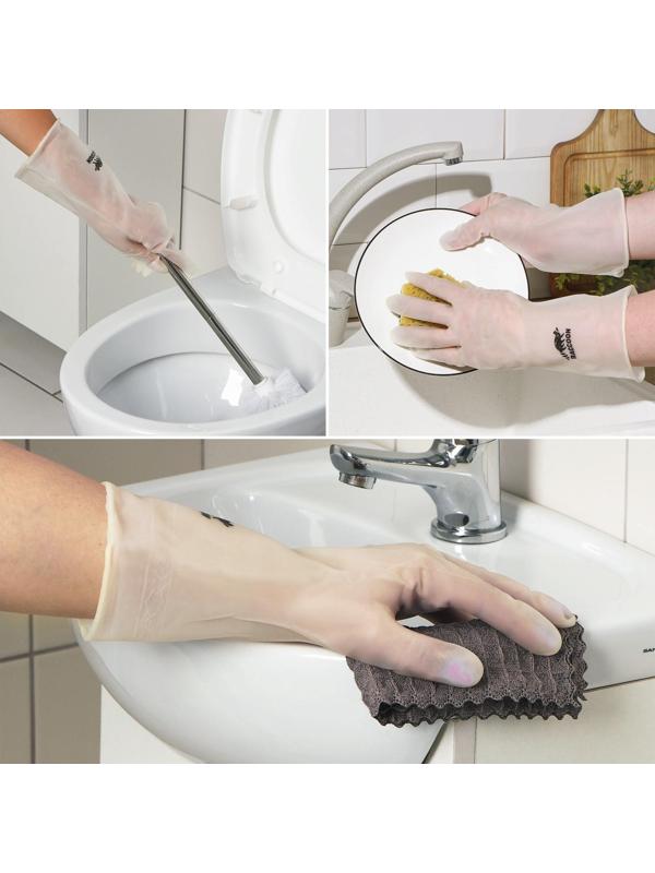 Перчатки хозяйственные Raccoon, ПВХ, 70 гр, размер M, цвет белый