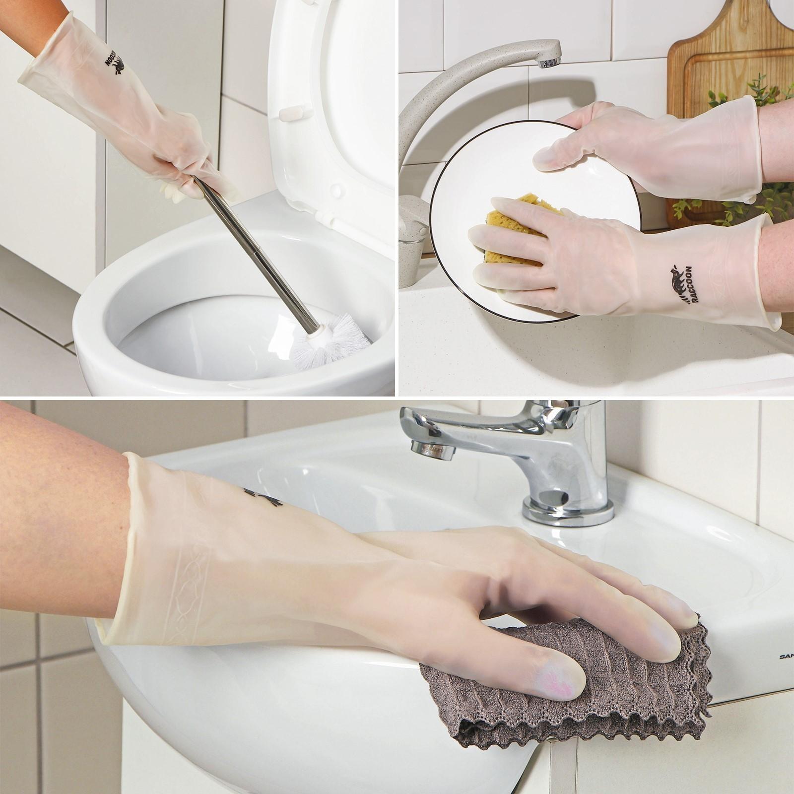 Перчатки хозяйственные Raccoon, ПВХ, 70 гр, размер L, цвет белый