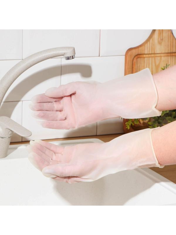 Перчатки хозяйственные Raccoon, ПВХ, 70 гр, размер L, цвет белый