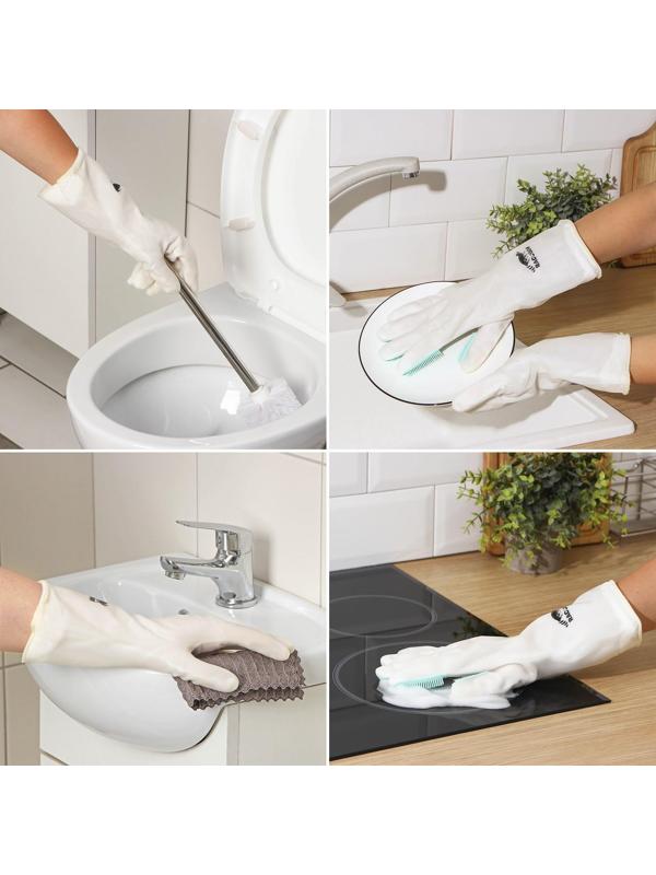 Перчатки хозяйственные Raccoon с щётками и подкладом, ПВХ, 100 гр, размер L, цвет белый