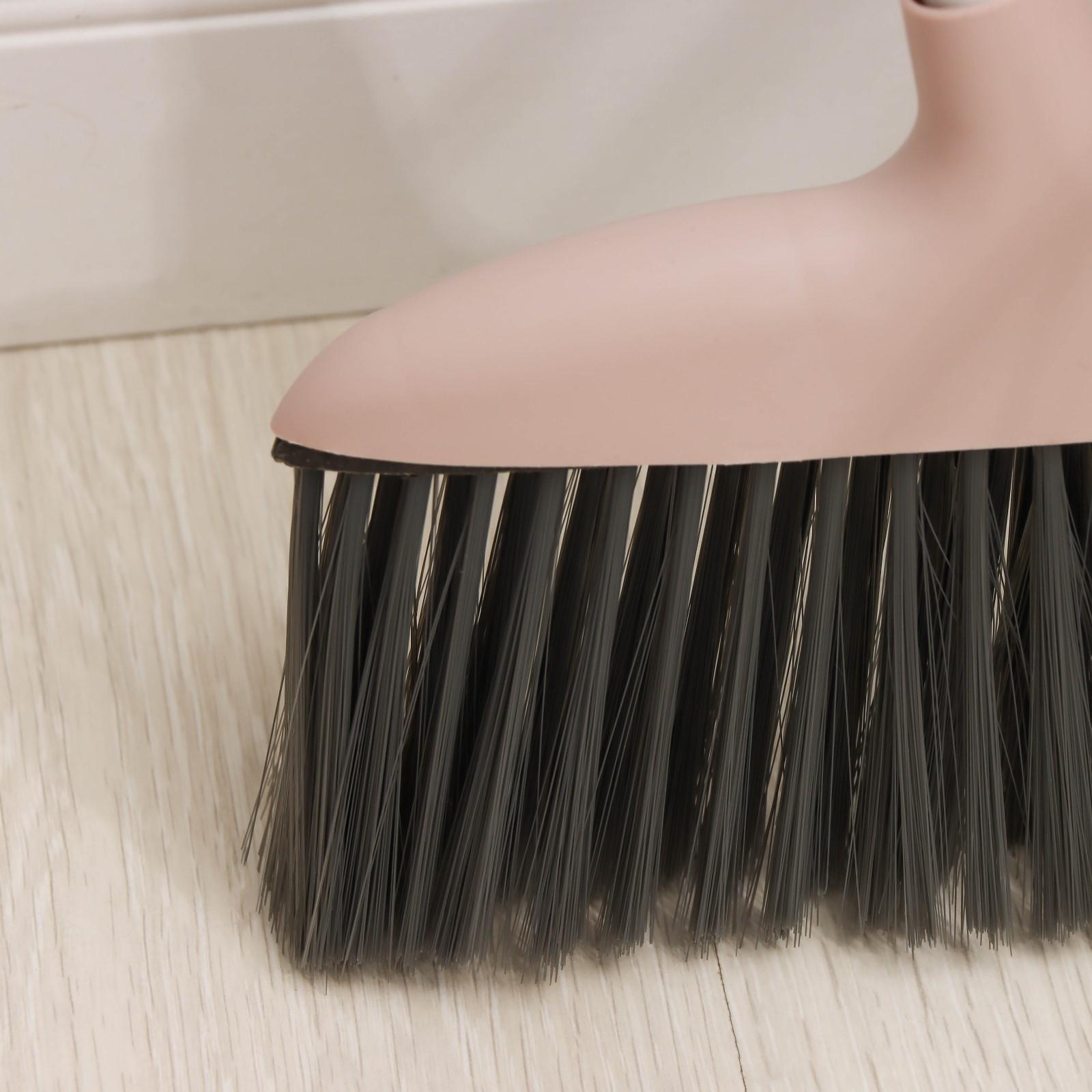 Щётка для пола с совком Доляна: щётка 29×84 см, совок 25×23×77 см, металлическая ручка, цвет розовый