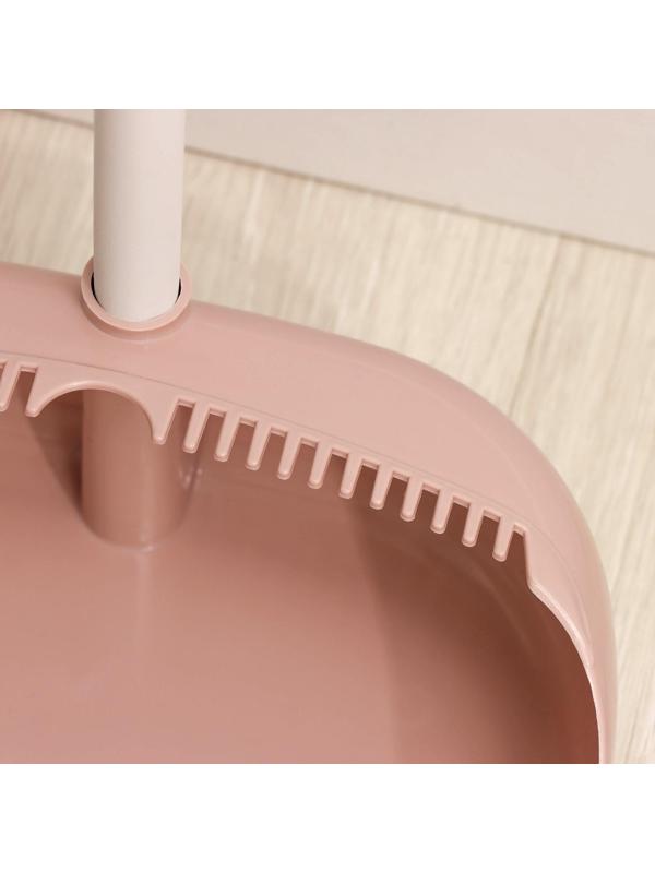 Щётка для пола с совком Доляна: щётка 29×84 см, совок 25×23×77 см, металлическая ручка, цвет розовый