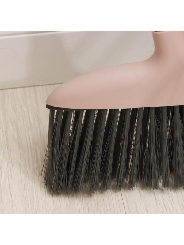 Щётка для пола с совком Доляна: щётка 29×84 см, совок 25×23×77 см, металлическая ручка, цвет розовый