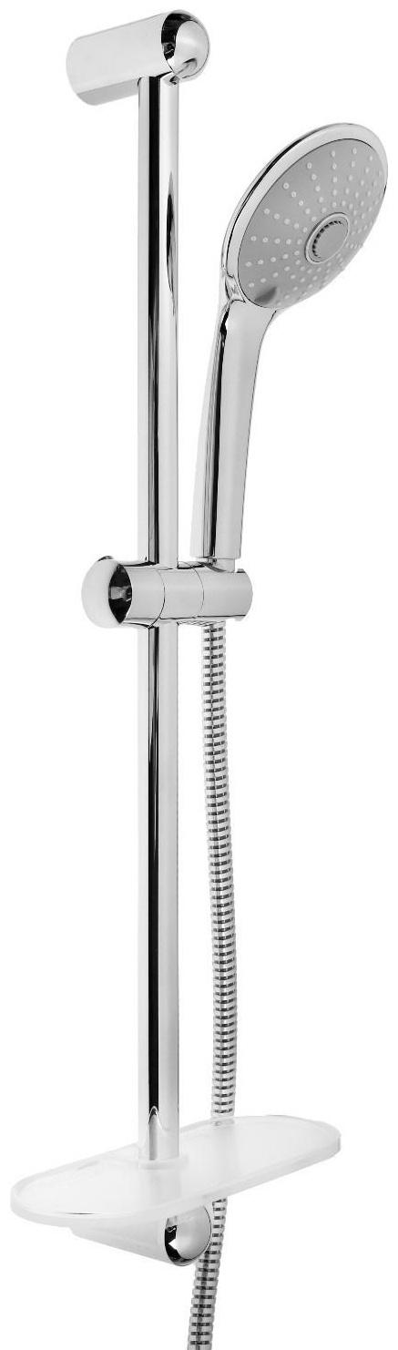Набор для душа ZEIN H02, стойка с мыльницей и держателем, шланг 150 см, лейка 3 режима, хром