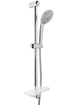 Набор для душа ZEIN H02, стойка с мыльницей и держателем, шланг 150 см, лейка 3 режима, хром