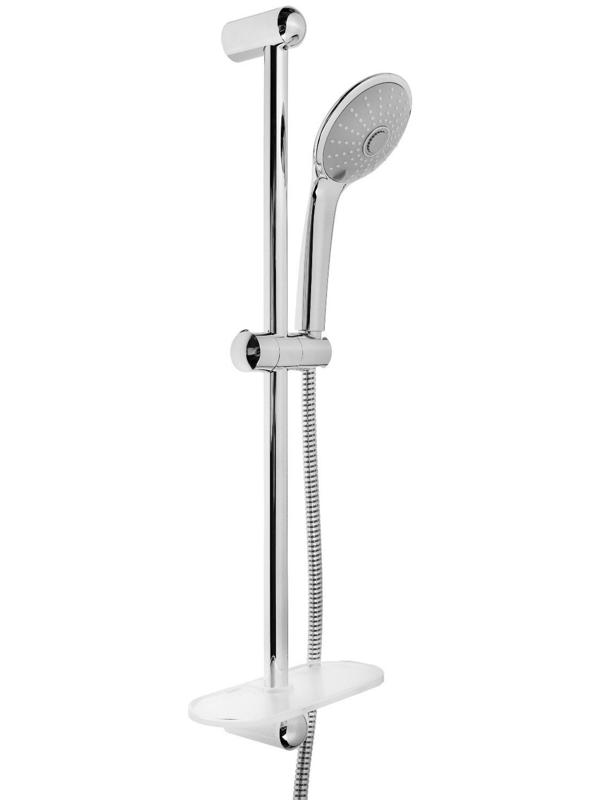 Набор для душа ZEIN H02, стойка с мыльницей и держателем, шланг 150 см, лейка 3 режима, хром