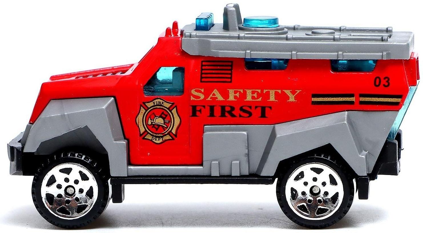 Набор металлических машин «Пожарная служба», 3 штуки