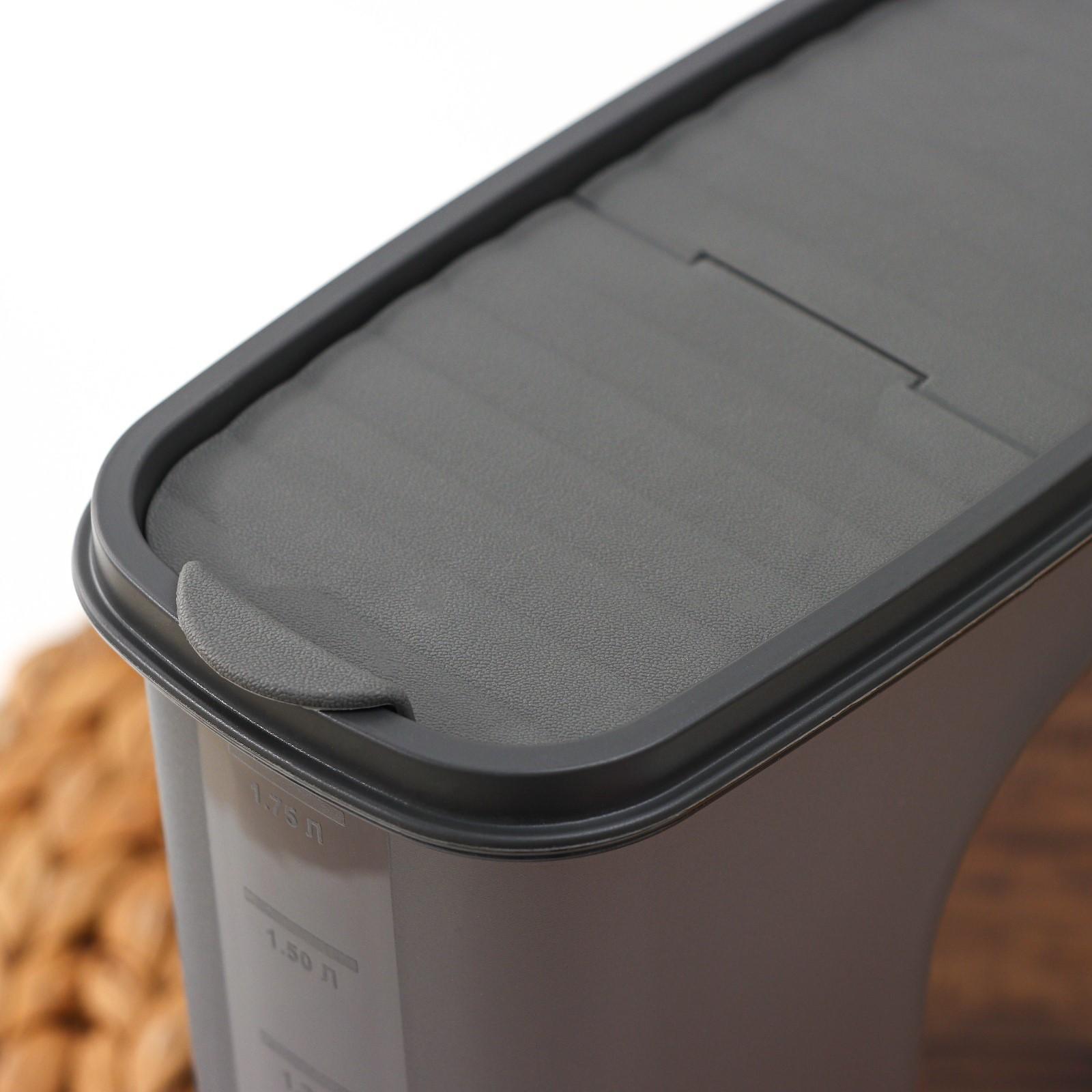 Ёмкость для сыпучих продуктов «Бест», 2 л, 9,5×19×19 см, цвет графитовый