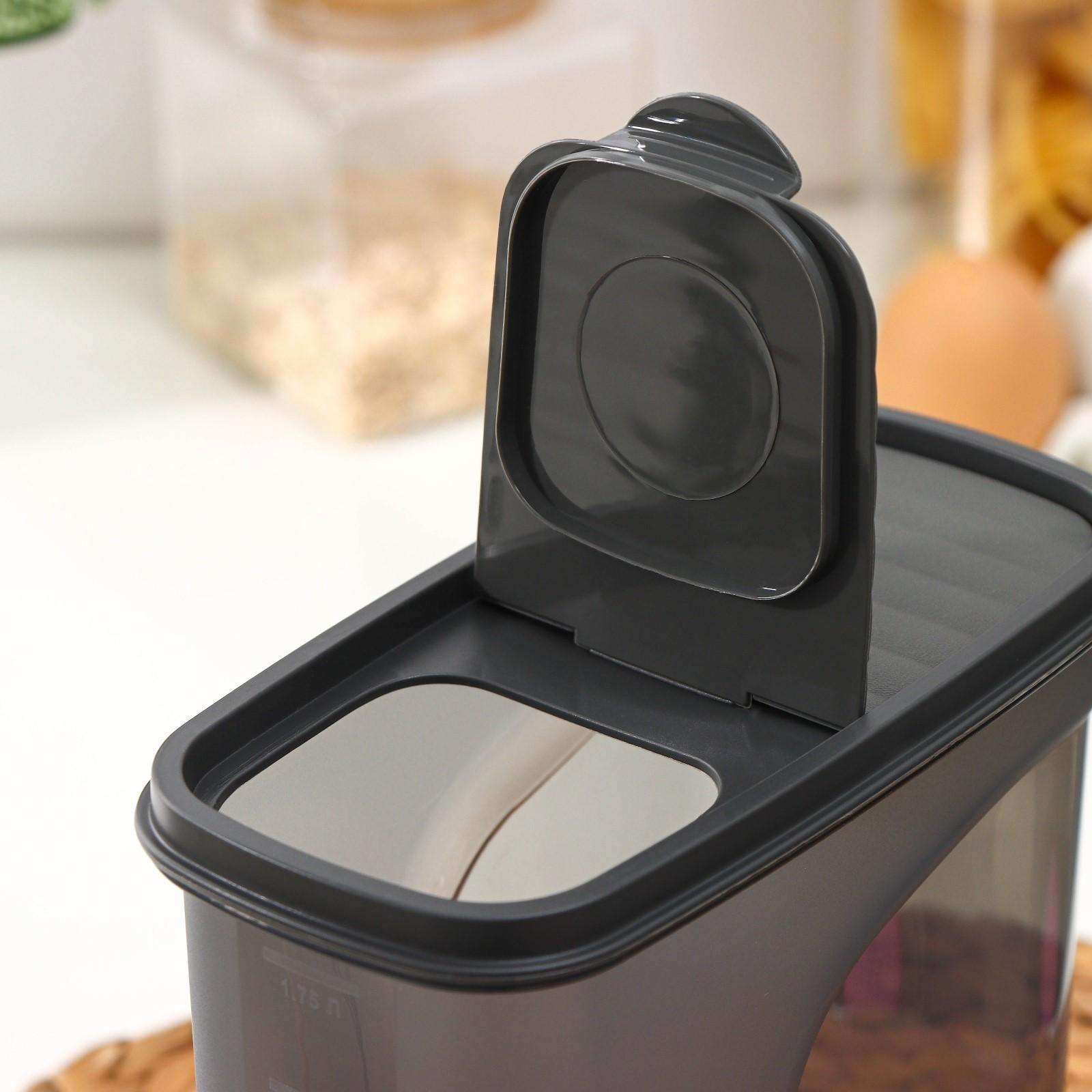 Ёмкость для сыпучих продуктов «Бест», 2 л, 9,5×19×19 см, цвет графитовый