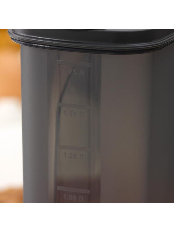 Ёмкость для сыпучих продуктов «Бест», 2 л, 9,5×19×19 см, цвет графитовый