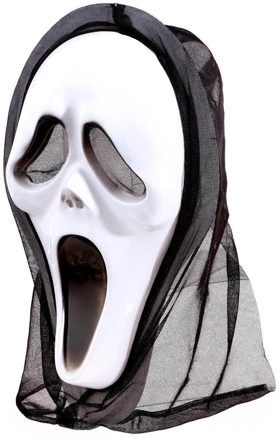 Карнавальный плащ с капюшоном «Красные черепа», атлас + маска