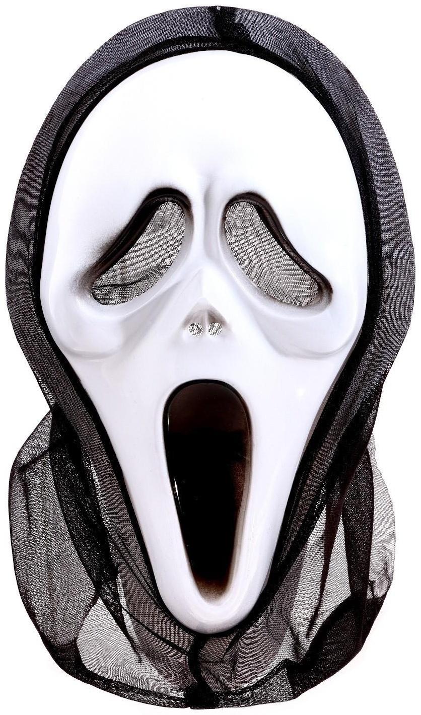 Карнавальный плащ с капюшоном «Красные черепа», атлас + маска