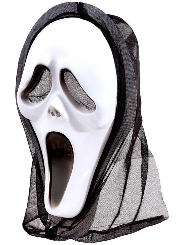 Карнавальный плащ с капюшоном «Красные черепа», атлас + маска