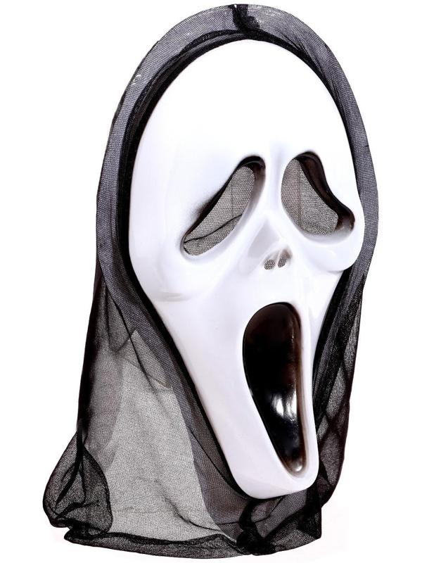 Карнавальный плащ с капюшоном «Красные черепа», атлас + маска