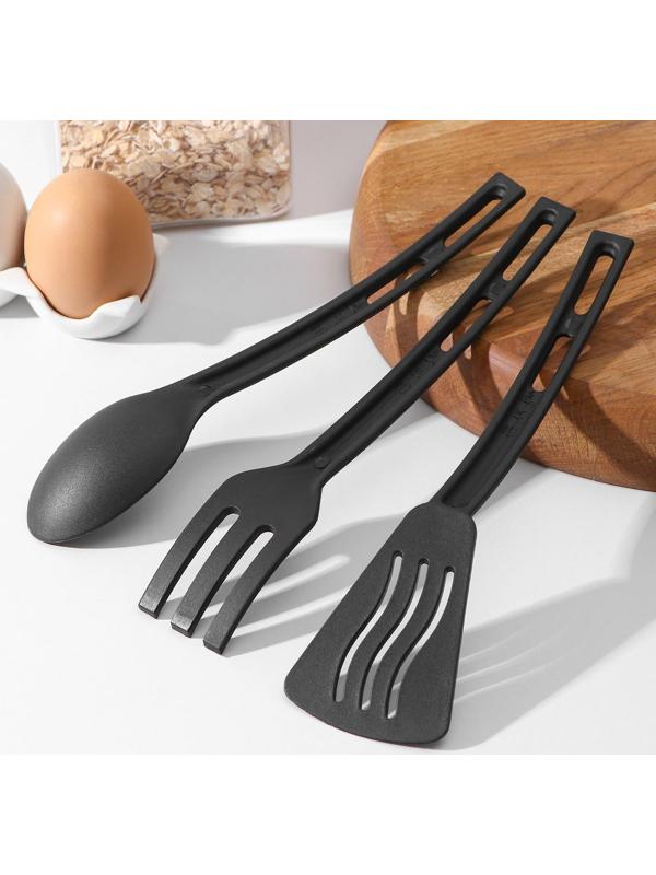 Набор кухонных принадлежностей Доляна «Глори», 3 шт, цвет чёрный